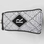WHITE RAUTE STRICK Golf Putter Cover + Initial II Headcover (Vorderseite)