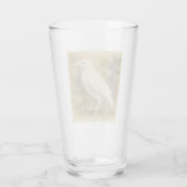 White Raven Aquarell Glas (Rückseite)