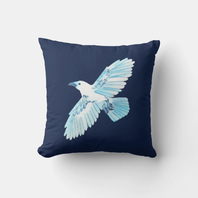 White Raven Kissen (Vorderseite)