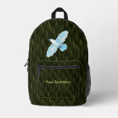 White Raven on Fraktal Conifers Bedruckter Rucksack (Vorderseite)
