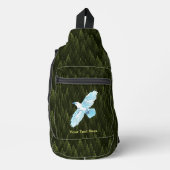 White Raven on Fraktal Conifers Crossbody Bag (Vorderseite)
