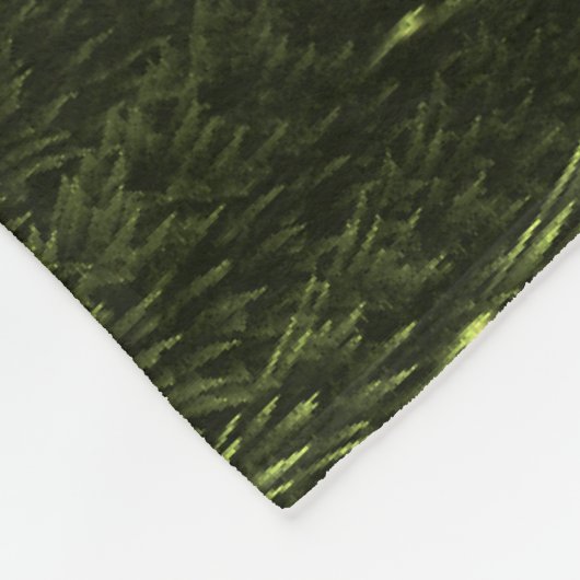 White Raven on Fraktal Conifers Fleecedecke (Ecke)