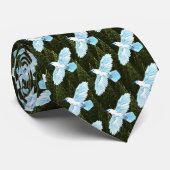 White Raven on Fraktal Conifers Krawatte (Gerollt)