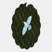 White Raven on Fraktal Conifers Ornament Karte (Rechts)