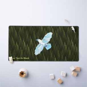 White Raven on Fraktal Conifers Schreibtischunterlage