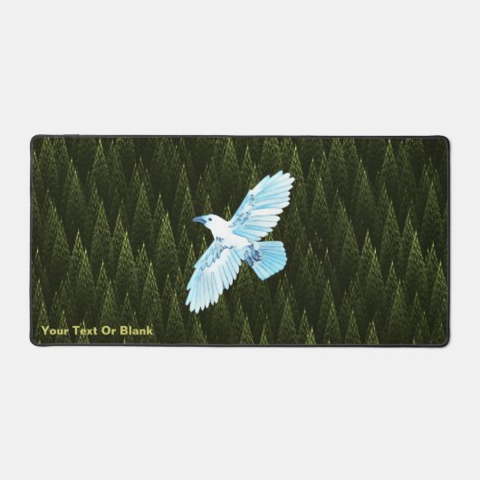 White Raven on Fraktal Conifers Schreibtischunterlage (Vorderseite)