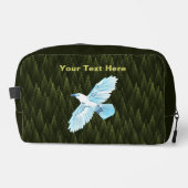 White Raven on Fraktal Conifers Waschbeutel (Vorderseite)