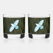 White Raven on Fraktal Conifers Whiskyglas (Vorderseite)