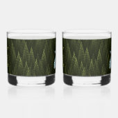 White Raven on Fraktal Conifers Whiskyglas (Rechts)