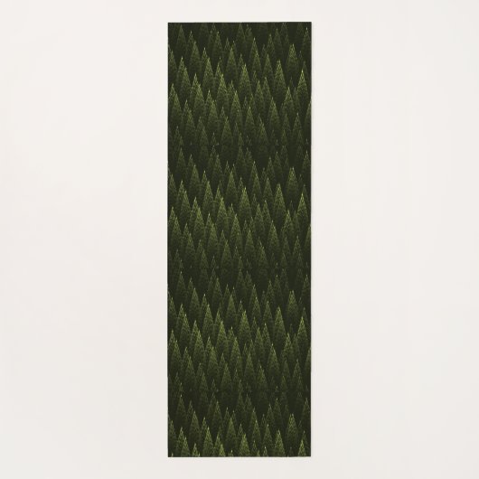 White Raven on Fraktal Conifers Yogamatte (Rückseite)