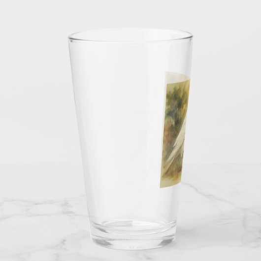 White Raven Watercolor Glas (Rechts)