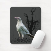 White Raven, Wild Bird, Fantasy, Goth Mousepads (Mit Mouse)