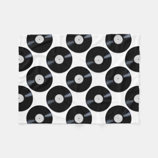 White Record-Label Fleecedecke (Vorderseite (Horizontal))