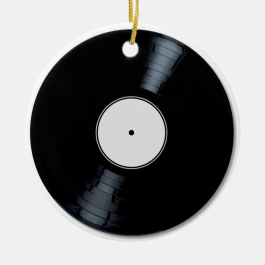 White Record-Label Keramik Ornament (Vorne)