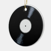 White Record-Label Keramik Ornament (Links)
