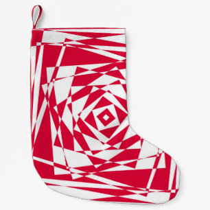 White & Red Abstrakt Illusion Weihnachten Strumpf Kleiner Weihnachtsstrumpf