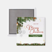 White Red and Green Organic Christmas Magnet (Vorderseite/Rückseite)