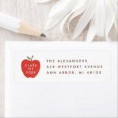 White Red Apple Preschool Graduation Address Label (Insitu)