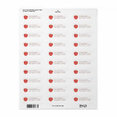 White Red Apple Preschool Graduation Address Label (Vorne)