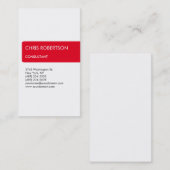 White Red Attractive Charming Business Card Visitenkarte (Vorne/Hinten)