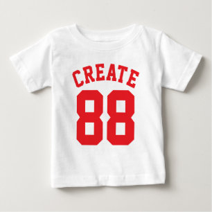 White & Red Baby Sports Jersey Design T-shirt