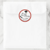 White Red Black Class of 2025 Graduate Vielen Dank Runder Aufkleber (Tasche)