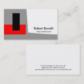 White Red Black Schlicht Modern Business Card Visitenkarte (Vorne/Hinten)