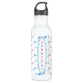 White Red Blue Chic Moderne Muster Vorlage Edelstahlflasche (Vorderseite)
