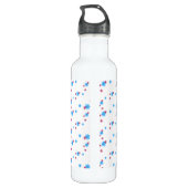 White Red Blue Chic Moderne Muster Vorlage Edelstahlflasche (Rückseite)