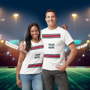 White Red Blue Sports Jersey Name Unisex T-Shirt
