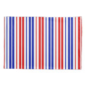 White Red Blue Stripes Pattern   Kissenbezug (Rückseite)