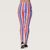 White Red Blue Stripes Pattern   Leggings (Rückseite)