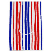 White Red Blue Stripes Pattern   Mittlere Geschenktüte (Rückseite)