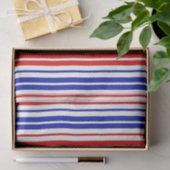 White Red Blue Stripes Pattern   Seidenpapier (Geschenk)
