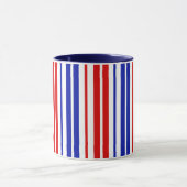 White Red Blue Stripes Pattern   Tasse (Zentrum)