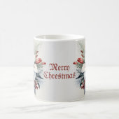 White Red Blume Weihnachten Urlaub Elegante Kaffeetasse (Mittel)