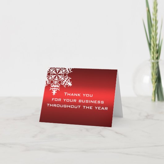 White & Red Business Danke Note Card (Vorderseite)