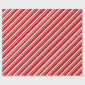 White Red Candy Cane Stripe Geschenkpapier (Flach)