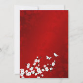White Red Cherry Blossom | Wedding Einladung (Rückseite)