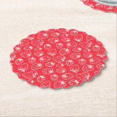 White Red Chic Strawberry Untersetzer (angewinkelt)