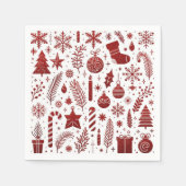White Red Christmas Napkin Serviette (Vorderseite)