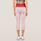 White & Red Christmas Polka Dot Pattern Capri Leggings (Rückseite)