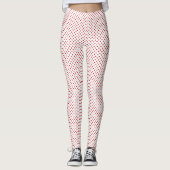 White & Red Christmas Polka Dot Pattern Full Leggings (Vorderseite)