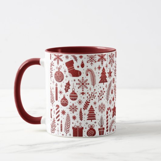 White Red Christmas Tasse (Links)