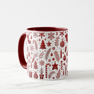 White Red Christmas Tasse