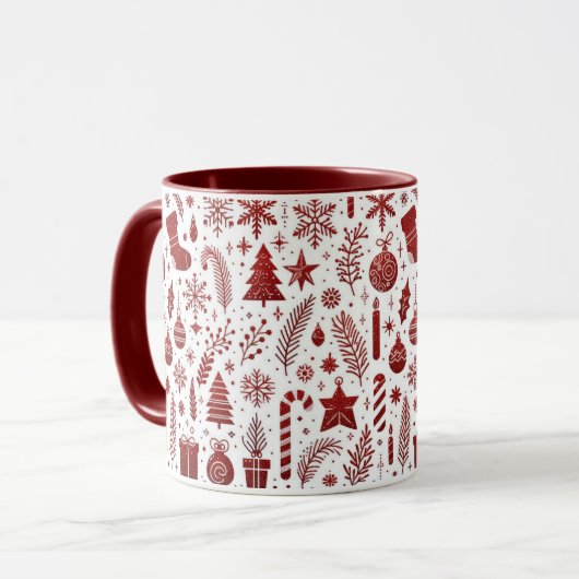 White Red Christmas Tasse (Vorderseite Links)