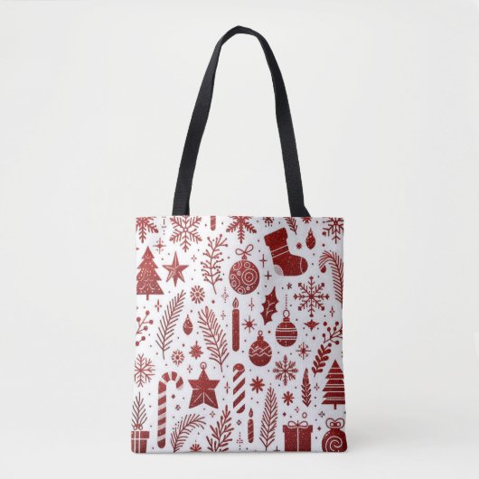 White Red Christmas Town Tag Tasche (Vorderseite)