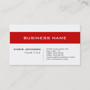 White Red Contemporary Consultant Business Card Visitenkarte