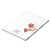 White Red Cream Heart Balloons Love Notizblock (Rotiert)
