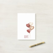 White Red Cream Heart Balloons Love Post-it Klebezettel (Auf Schreibtisch)